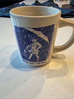Morton salt vintage Blue Logo Ceramic Coffee Mug